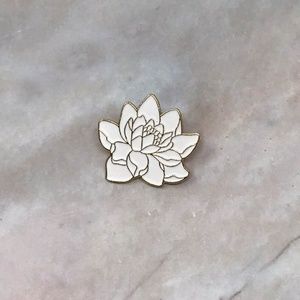 White Lotus Flower Pin